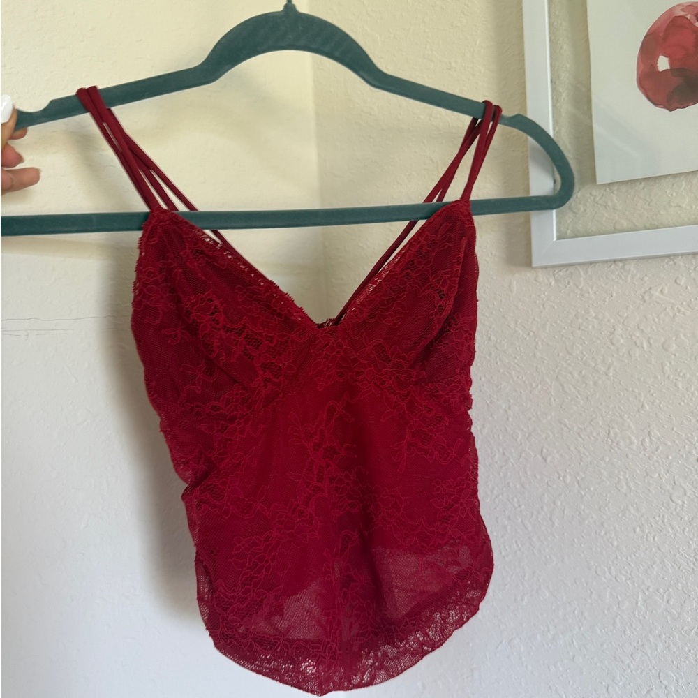 Red Lace Camisole Top
